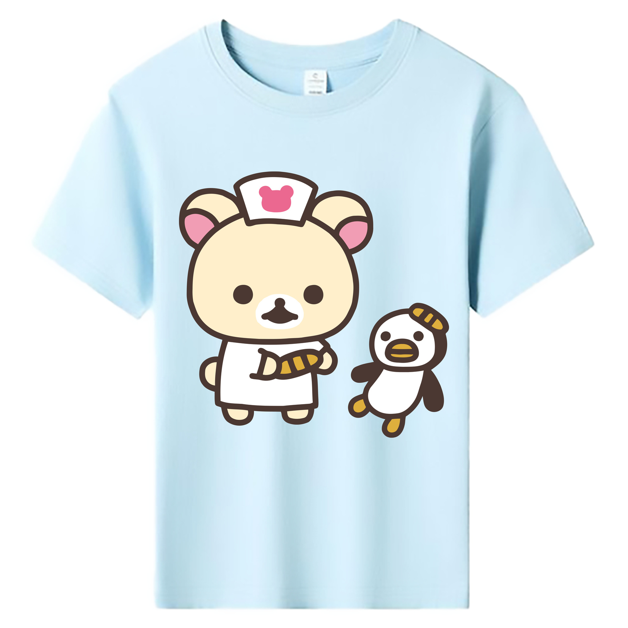 （画像用） リラックマ リラックマ キイロイトリ Rilakkuma Korilakkuma Kiiroitori 綿100％キッズTシャツ（フロントプリント）